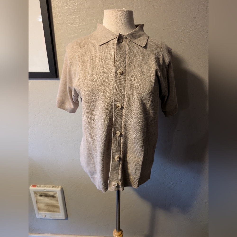 Men's Scott James Short Sleeve Collared Cardigan Style Sweater‎ Nwt